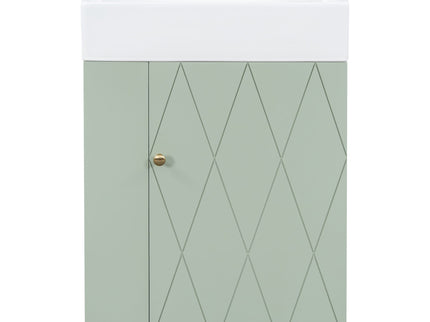 Modern Bathroom Vanity With Sink, Diamond Pattern Doors