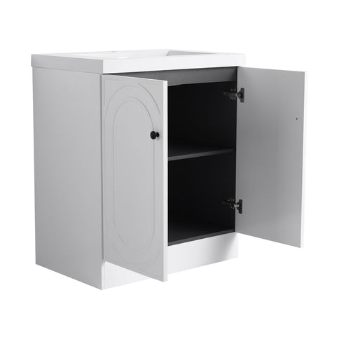 Contemporary Freestanding Bathroom Vanity With Resin Sink & Soft-Close Cabinet Doors