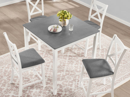 5 Piece Counter Height Dining Table Set With 4 Chairs
