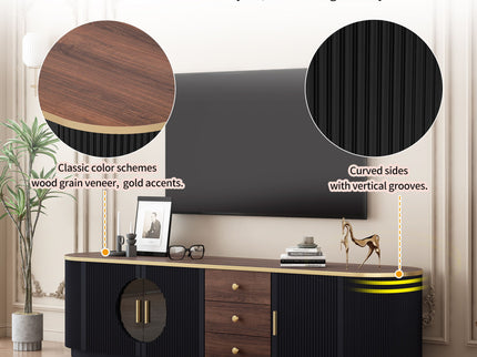 Modern Minimalist TV Stand For TVs Up To 80" With 3 Drawers And 1 Shelf