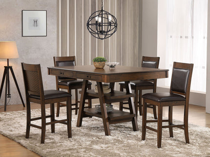 Ferrara - 5 Piece Counter Height Dining Set With Chairs - Walnut