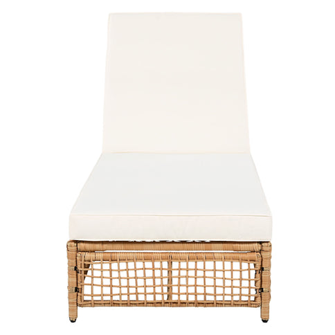 Outdoor Lounge Chair With 5 Position Backrest With Cushion And Wheels