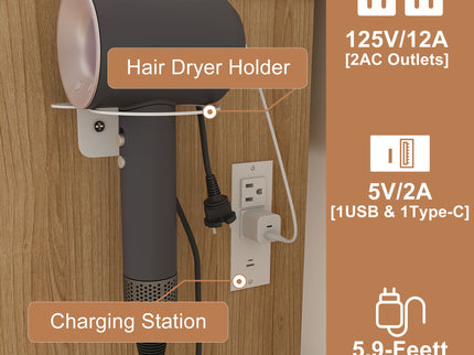 Small Vanity Desk With 3 LED Lighting Modes, 3 Drawers, Hair Dryer Holder, Power Socket, And Dressing Chair - Natural Walnut