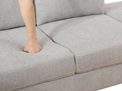 2 Piece L - Shaped Left Chaise Sectional Sofa With Ottoman, Living Room Furniture - White / Gray
