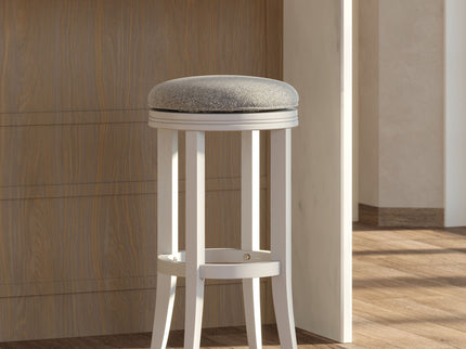 Backless Swivel Stool With Upholstered Seat