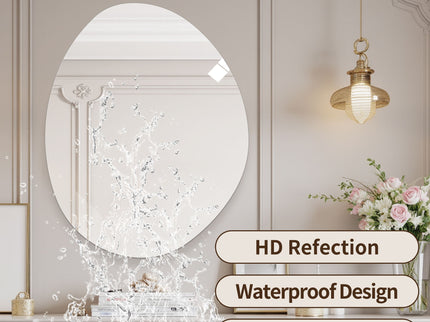 Asymmetrical Bathroom Wall Mirror - Silver