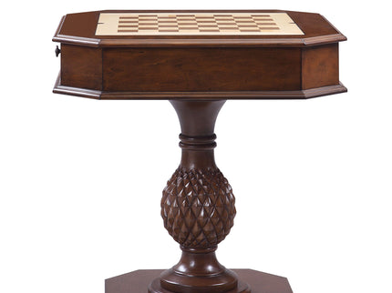 Bishop - Reversible Chess Checker Game Table With Game Tray (Chess Fingures Not Included) - Cherry