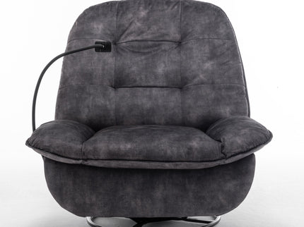 Modern Swivel Gliding Recliner Chair With Rocking Function And Phone Holder, Large Comfortable