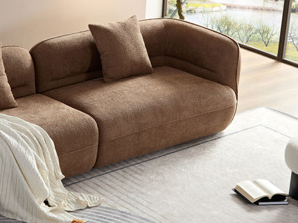 Sectional Sofa With Durable Fabric, Solid Wood Frame, And High Density Sponge Fill