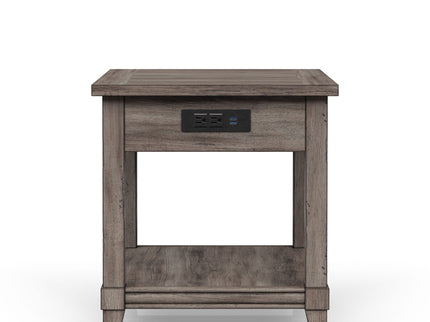 End Table With Storage Drawer Usn - Gray