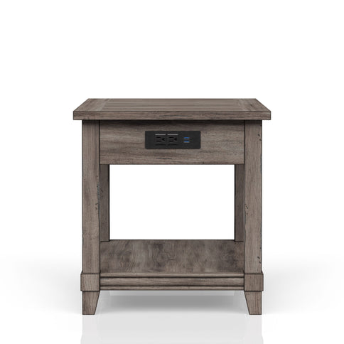 End Table With Storage Drawer Usn - Gray