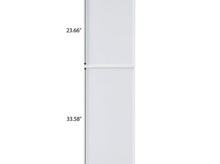 Tall Bathroom Storage Cabinet With Glass Doors, Free-Standing, Two Drawers, And Adjustable Shelves, Board, Painted Perfect For Displaying Your Favorite Items