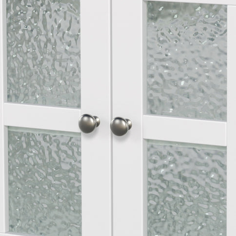 Bathroom Vanity With Ceramic Sink, Adjustable & Open Shelf