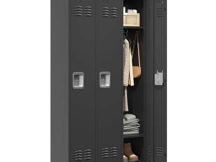 Storage Locker Cabinet With Locks For Employees, Home Gym Office School Garage - Black