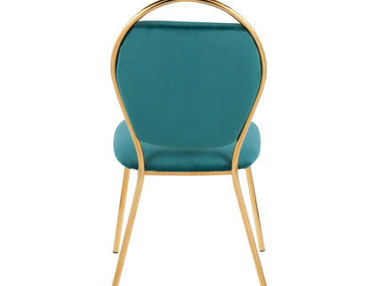 Keyhole - Contemporay / Glam Dining Chair (Set of 2) - Gold / Green