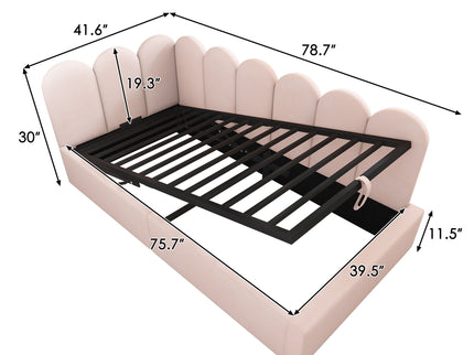 Upholstered Daybed With Metal Slatted Base