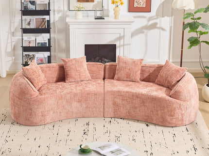Curved Compressed Sofa, Nordic-Style Design For Living Room