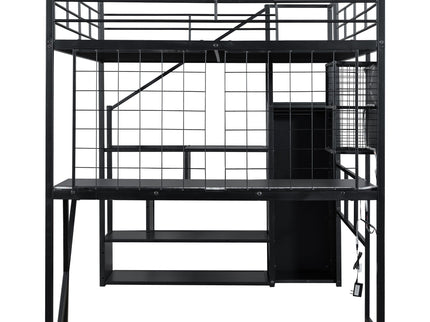 Loft Bed With Built In Work Station, Wardrobe, Storage Staircase And LED