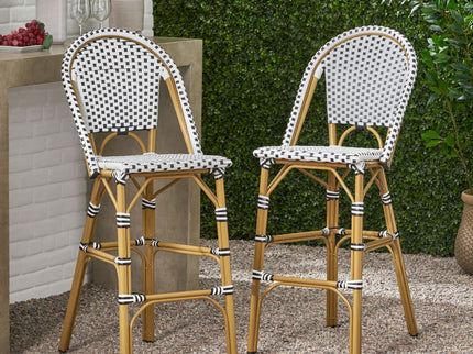 Outdoor Pe Rattan French Barstool Set