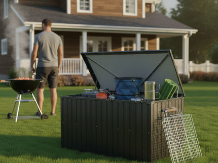 Out Door Metal Storage Box Store Medium - Black