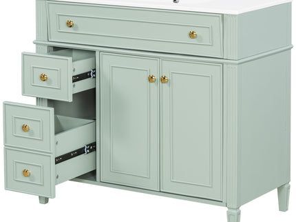 Bathroom Vanity With Sink, 3 Drawers & 2 Soft-Close Doors