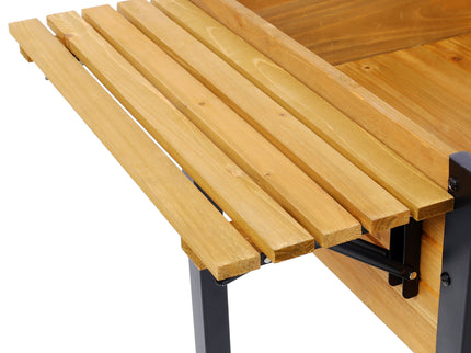 Raised Garden Bed With Metal Legs And Folding Storage Shelf