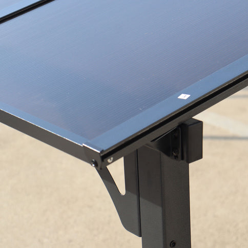 Wall Mounted Outdoor Pergola Gazebo, Heavy Duty Metal Awning With Roof