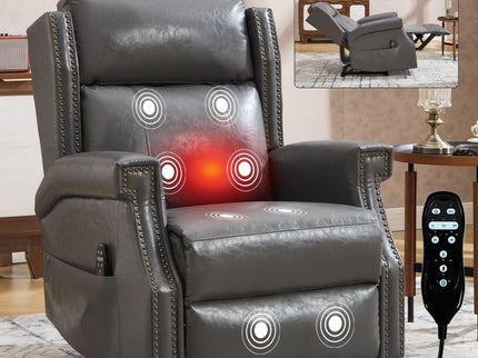 Manual Recliner Chair  With Heavy Duty Motion Mechanism, 8 Vibrating Nodes And 3 Massage Modes For Living Room