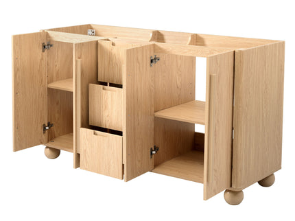 Bathroom Vanity Cabinet Only, 3 Drawers 4 Doors, Soft Close, Adjustable Shelf - Wood