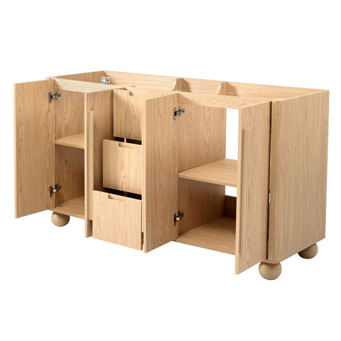 Bathroom Vanity Cabinet Only, 3 Drawers 4 Doors, Soft Close, Adjustable Shelf - Wood