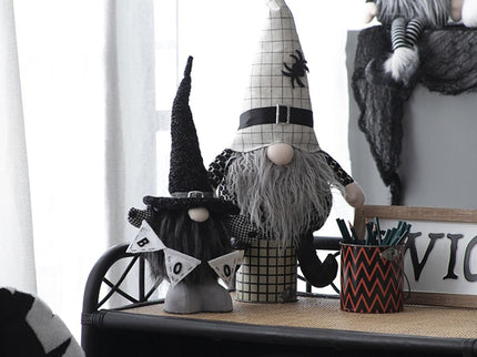 Sitting Gnome With Hat Spider, For Halloween Decor
