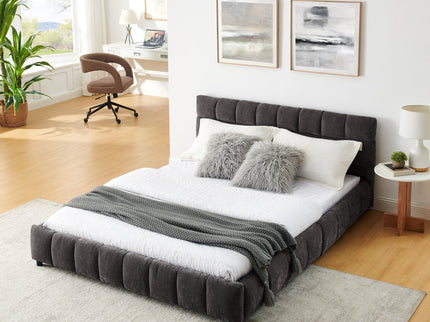 Modern Platform Bed Frame With Thick Fabric