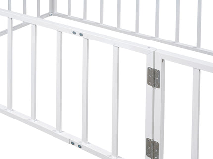 Metal Floor Bed Frame With Fence And Door