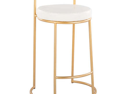 Fuji - Round Contemporary Fixed Height Counter Stool (Set of 2)