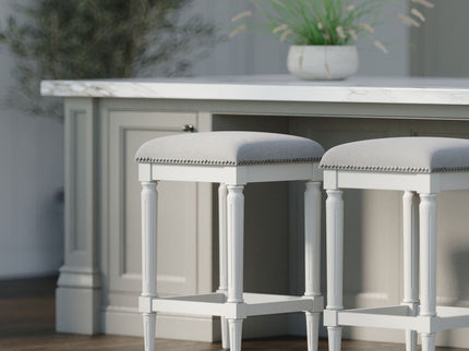 Square Stool With Upholstered Seat