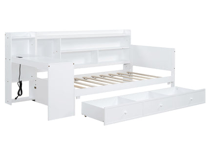 Daybed With 3 Drawers USB Ports And Desk