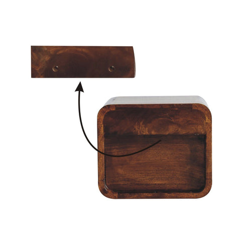 Curved Upper Slot Floating Nightstand