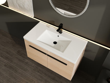 Bathroom Vanity Set With Resin Countertop Sink, 2 Doors