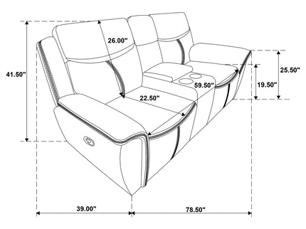 Stanwicke - Motion Reclining Loveseat With Console - Blue