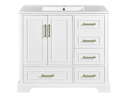 Traditional Bathroom Vanity With Soft Close Doors And Drawers