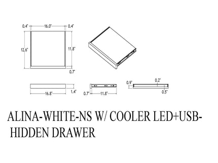 Adelaide - Nightstand With Cooler And Speaker - Gray / Black