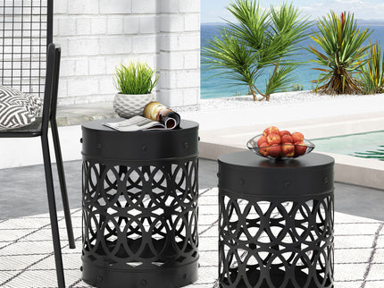 Delight - Powder Coated Iron End Table (Set of 2)