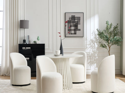 360 Degree Swivel Armless Dining Barrel Chair