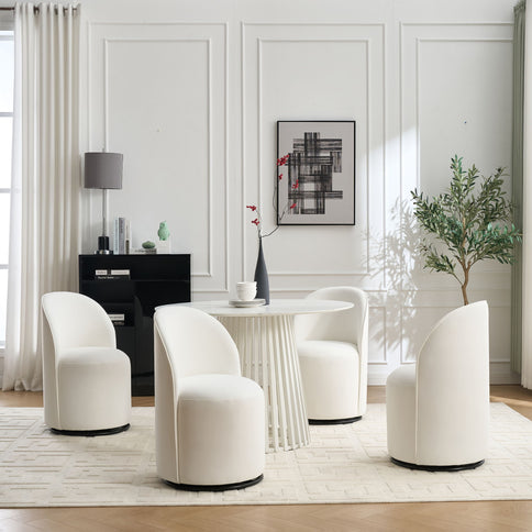 360 Degree Swivel Armless Dining Barrel Chair