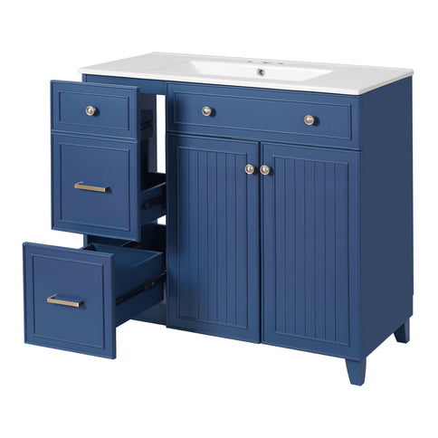 Bathroom Vanity With Sink, Soft Close Doors, Adjustable Shelves