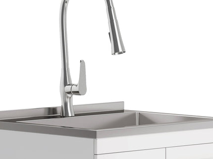 Darwin - Deluxe Laundry Cabinet With Pull-Out Faucet And Stainless Steel Sink