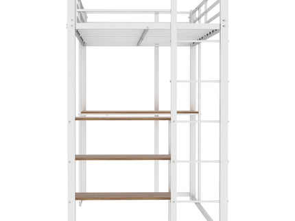 Bunk Bed With L-Shaped Desk And Dual Side Stairs