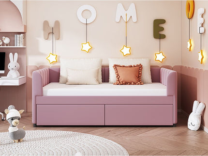 Upholstered Daybed With Ergonomic Design Backrest