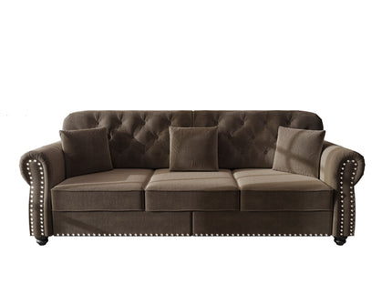 Upholstered 3 Seater Sofa Set With Ottoman