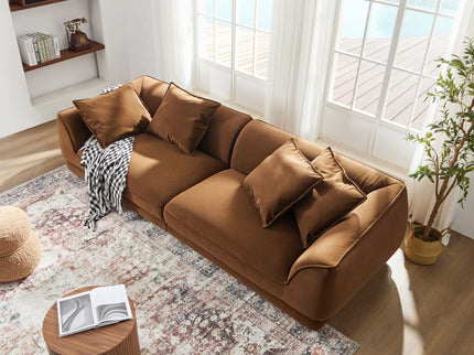 Nordic Modern Sofa With Removable Pillowcase, High Density Sponge Filling, 4 Throw Pillows